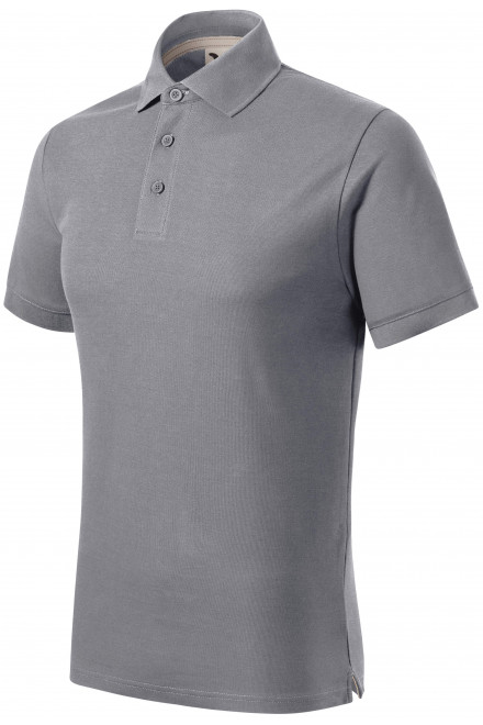 Męska koszulka polo z bawełny organicznej, stare srebro, koszulki