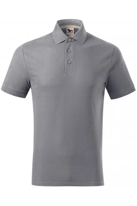 Męska koszulka polo z bawełny organicznej - stare srebro, XL