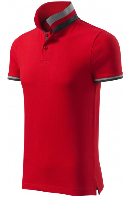 Męska koszulka polo z kołnierzem do góry, formula red, bawełniane koszulki