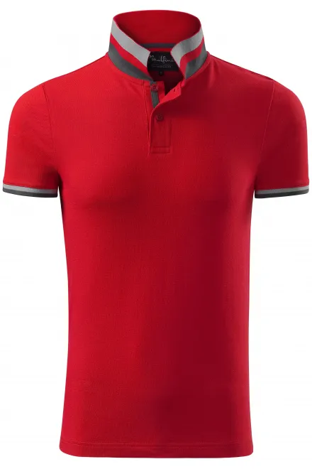 Męska koszulka polo z kołnierzem do góry - formula red, XL