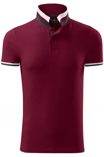 Męska koszulka polo z kołnierzem do góry - garnet, XL