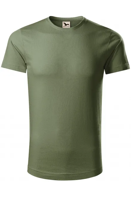 Męska koszulka z bawełny organicznej - khaki, L