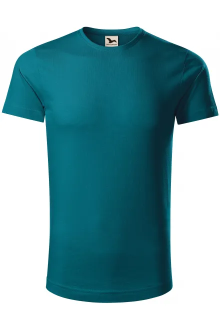 Męska koszulka z bawełny organicznej - petrol blue, L
