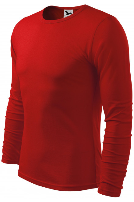 Męska koszulka z długim rękawem, czerwony, męskie koszulki