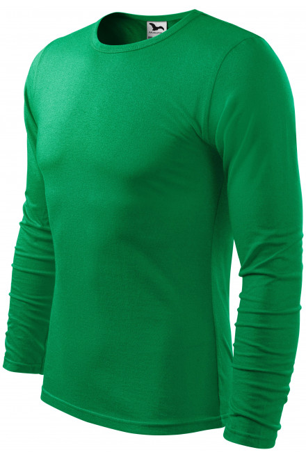 Męska koszulka z długim rękawem, zielona trawa, bawełniane koszulki