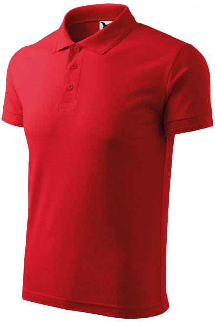 Męska luźna koszulka polo, czerwony, męskie koszulki polo