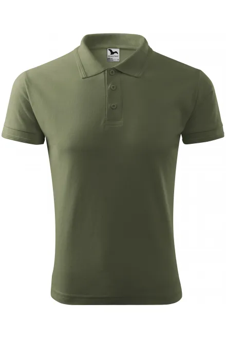 Męska luźna koszulka polo - khaki, S