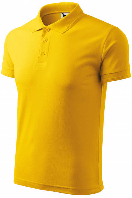 Męska luźna koszulka polo, żółty, męskie koszulki