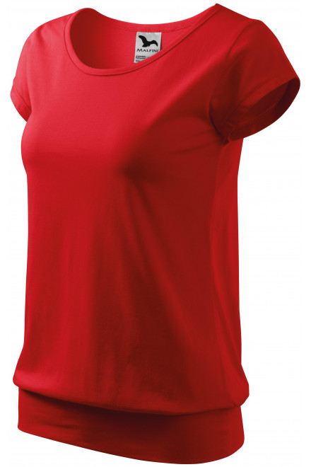 Modna koszulka damska, czerwony, koszulki damskie