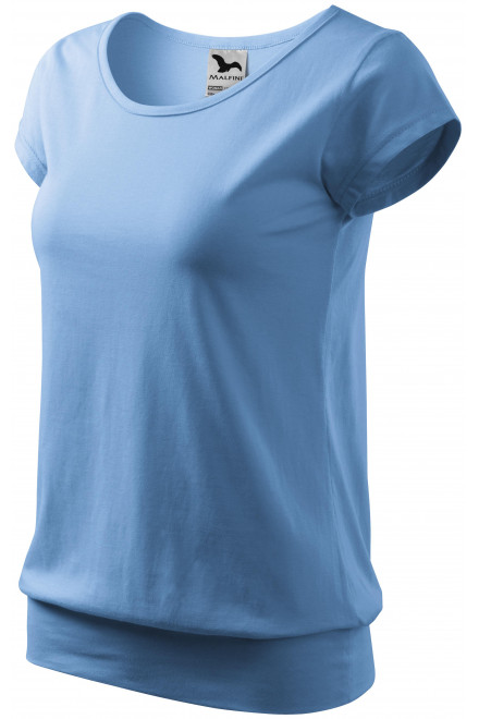 Modna koszulka damska, niebieskie niebo, krótkie koszulki