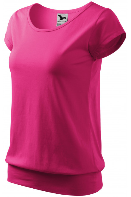 Modna koszulka damska, purpurowy, różowe koszulki