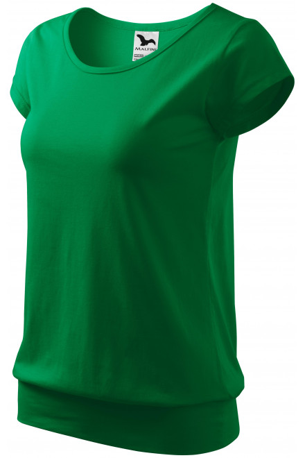 Modna koszulka damska, zielona trawa, krótkie koszulki