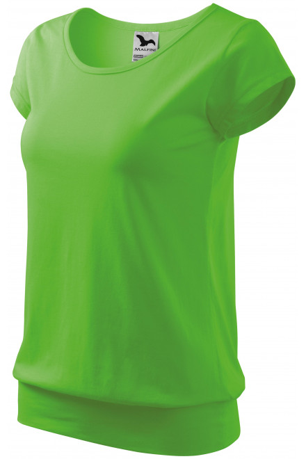 Modna koszulka damska, zielone jabłko, bawełniane koszulki