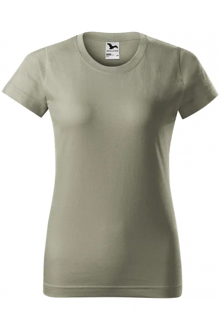 Prosta koszulka damska - jasny khaki, XS
