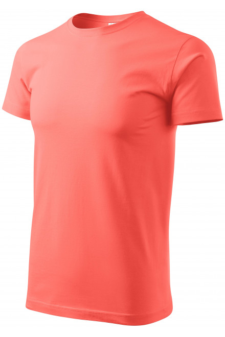 Prosta koszulka męska, koral, pomarańczowe koszulki