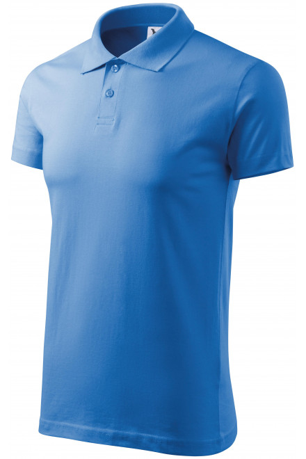 Prosta koszulka polo męska, jasny niebieski, niebieskie koszulki