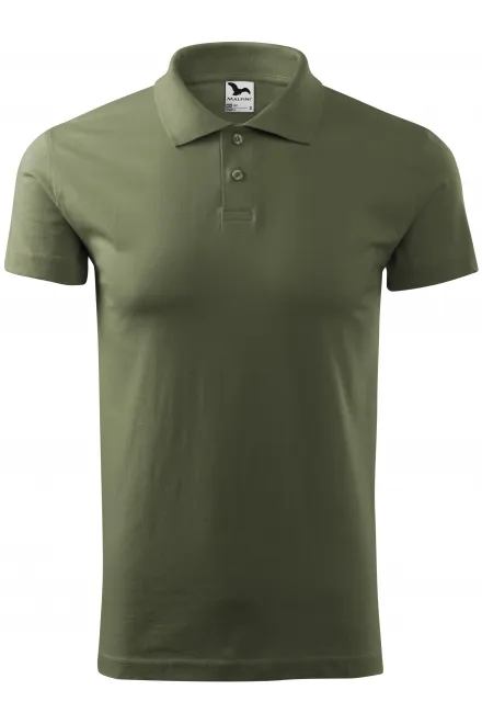Prosta koszulka polo męska - khaki, L