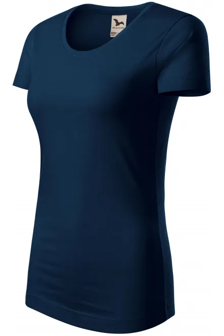 T-shirt damski z bawełny organicznej, ciemny niebieski