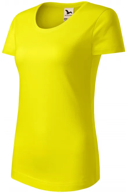 T-shirt damski z bawełny organicznej, cytrynowo żółty