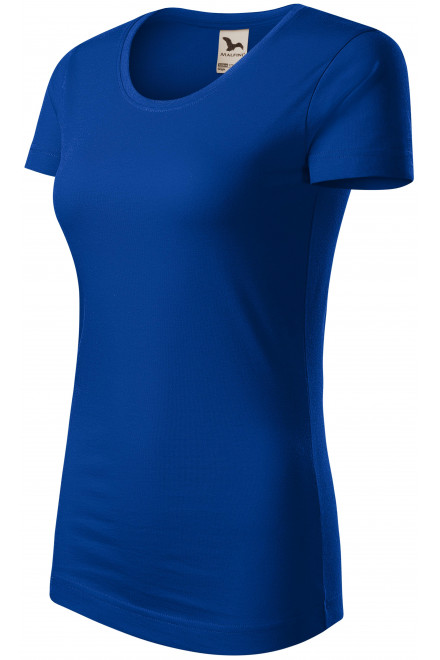 T-shirt damski z bawełny organicznej, królewski niebieski, krótkie koszulki