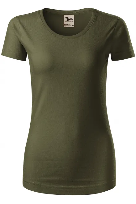 T-shirt damski z bawełny organicznej - military, M