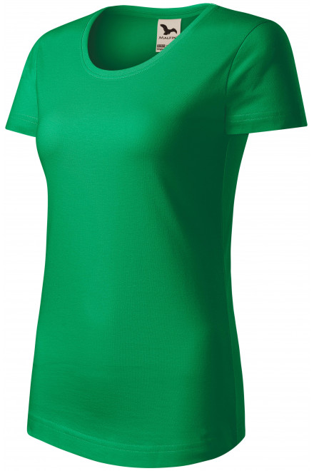 T-shirt damski z bawełny organicznej, zielona trawa, koszulki bez nadruku