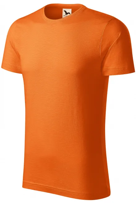 T-shirt męski, teksturowana bawełna organiczna, pomarańczowy