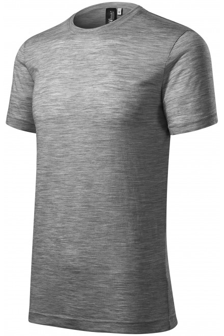 T-shirt męski wykonany z wełny Merino, ciemnoszary marmur, koszulki do nadruku