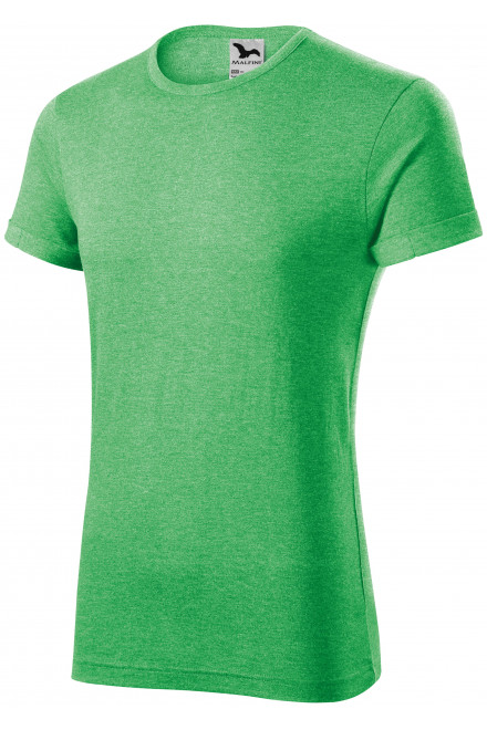 T-shirt męski z podwiniętymi rękawami, zielony marmur, zielone koszulki