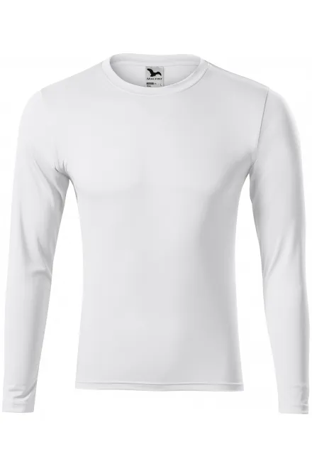 T-shirt sportowy z długim rękawem - biały, L