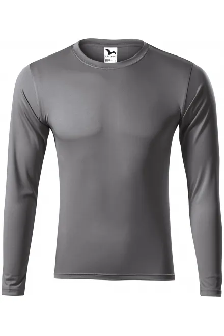 T-shirt sportowy z długim rękawem - stalowa szarość, L