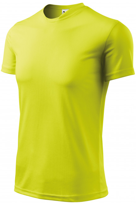 T-shirt z asymetrycznym dekoltem, neonowy żółty, krótkie koszulki