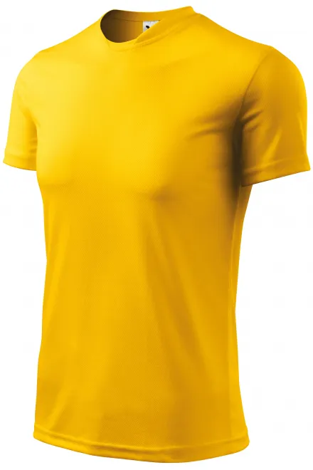 T-shirt z asymetrycznym dekoltem, żółty