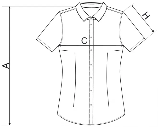 Bluzka damska Slim fit - tabela wymiarów