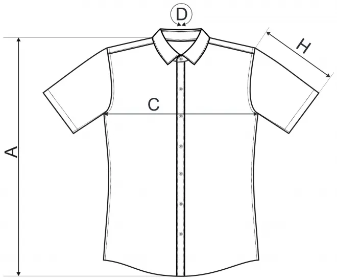Koszula męska - Dopasowany krój - tabela wymiarów