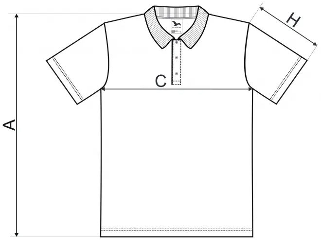 Sportowa koszulka polo - tabela wymiarów