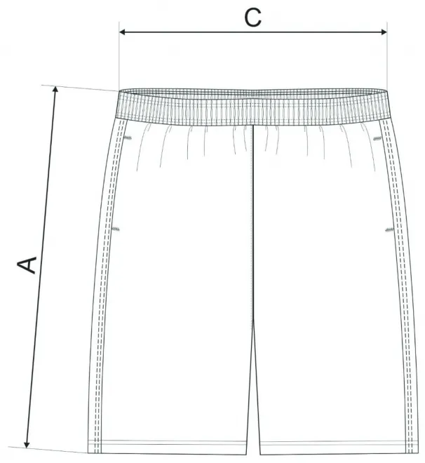 Szorty męskie - tabela wymiarów