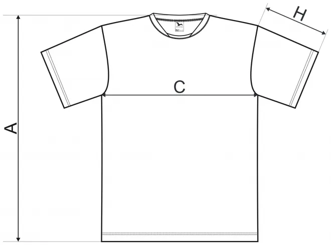 T-shirt z asymetrycznym dekoltem - tabela wymiarów