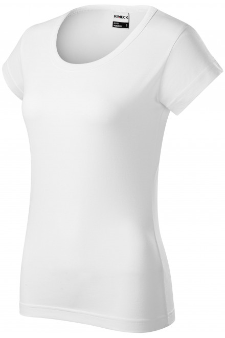 Trwała koszulka damska o dużej gramaturze, biały, koszulki dla personelu medycznego