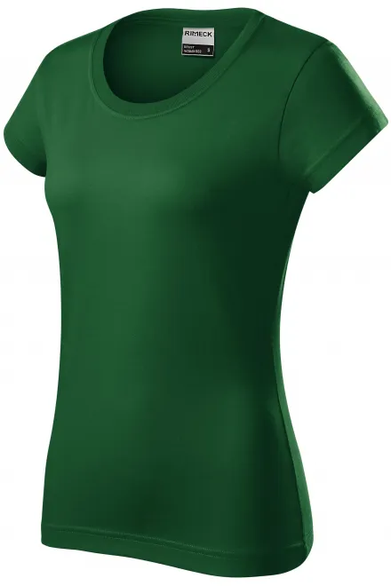 Trwała koszulka damska o dużej gramaturze, butelkowa zieleń