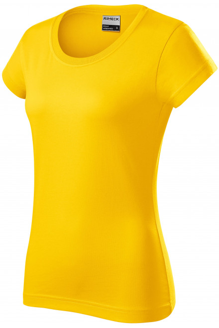 Trwała koszulka damska o dużej gramaturze, żółty, krótkie koszulki