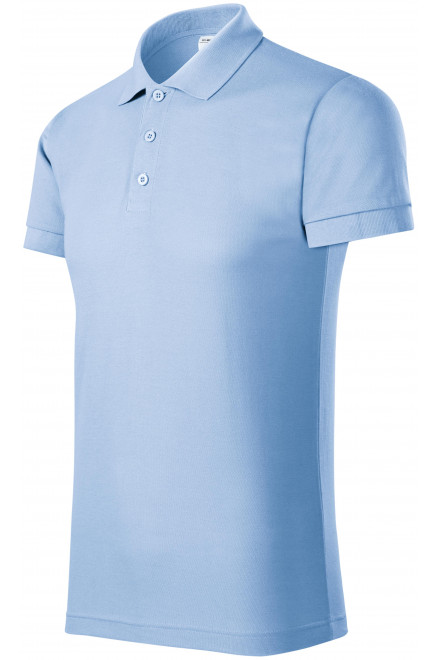 Wygodna męska koszulka polo, niebieskie niebo, zwykłe t-shirty