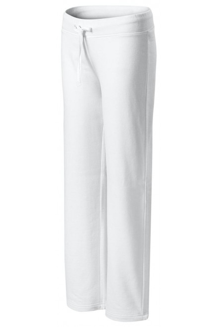 Wygodne damskie spodnie dresowe, biały, spodnie dresowe
